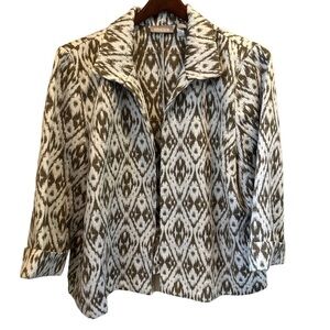 Chico size 3 open front three-quarter sleeve blazer